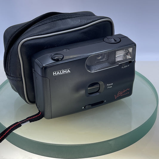 HALINA VISION SNAPZ 35mm Film PnS Point and Shoot Camera & Case #4750