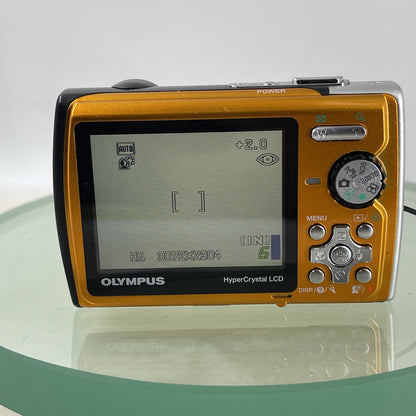 Olympus Stylus U790 SW 7.1MP Digital Camera Orange Waterproof Tested(LENS ISSUE)4