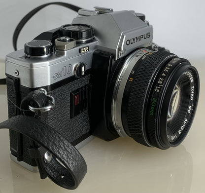 Olympus OM10 35mm Film SLR Manual Camera + Olympus 50mm f/1:1.8 MC + Case #1362