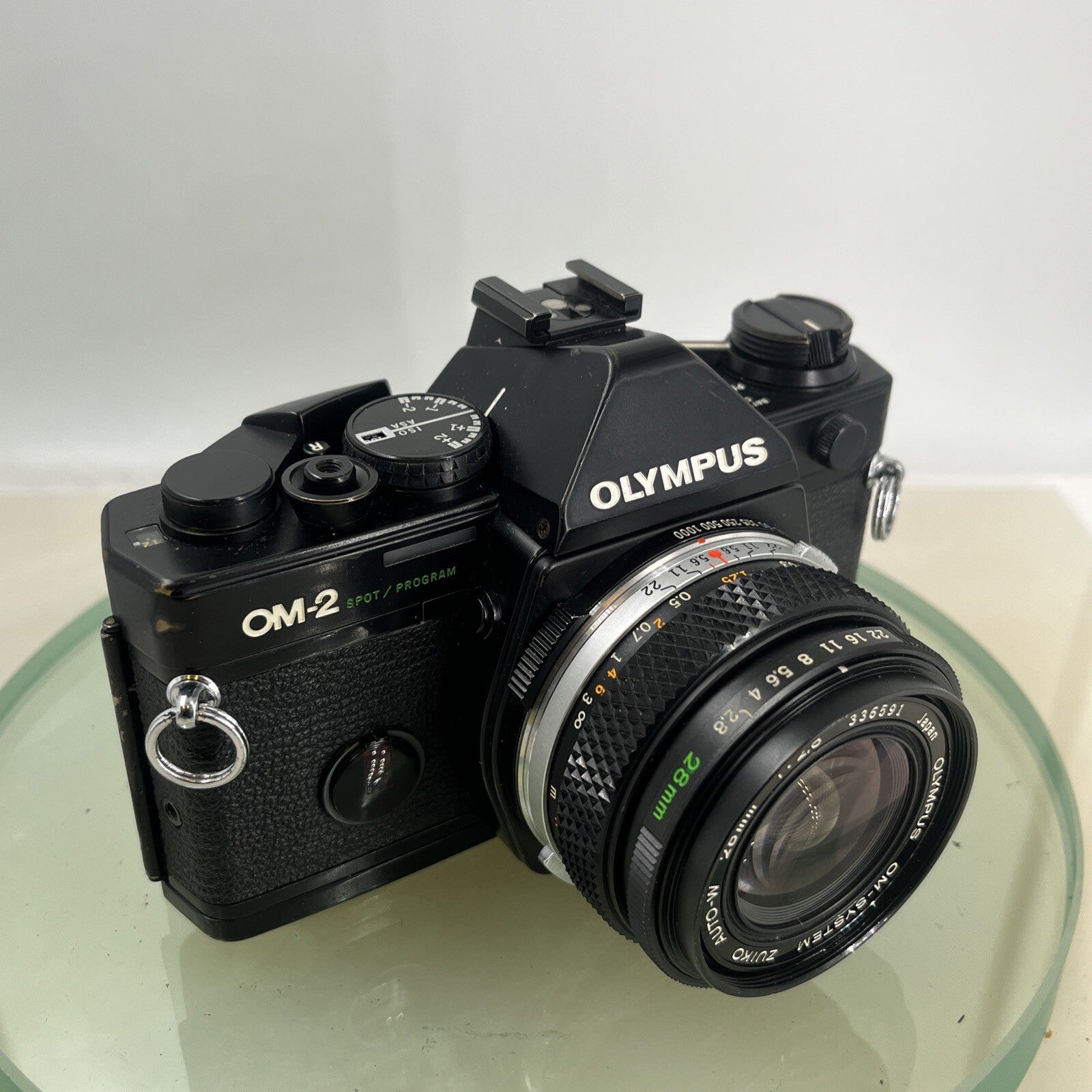 Olympus OM-2 Spot / Program SLR Camera+Olympus Zuiko  28mm f2.8 TESTED  #8830