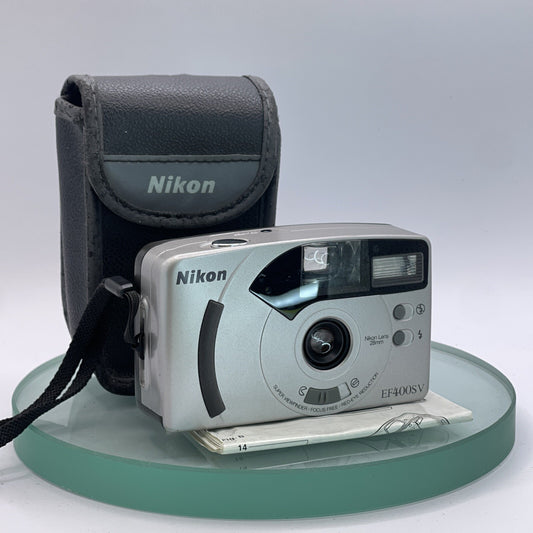 Camera Nikon EF400SV Point & Shoot Film Camera with Case, 28mm Lens #TESTED #7970
