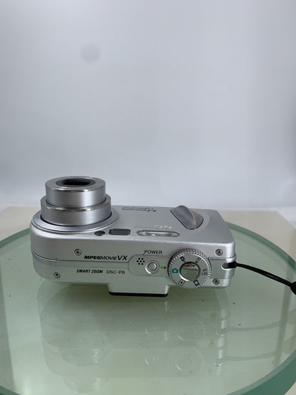 Sony Digital Camera Cybershot DSC-P8 3.2MP SILVER +CHARGER +WIRE TESTED - 6846