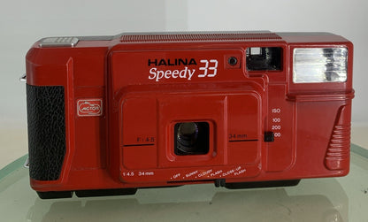 Halina Speedy 33 CAMERA RED POINT AND SHOOT CAMERA GOOD CONDITION TESTED - 8401