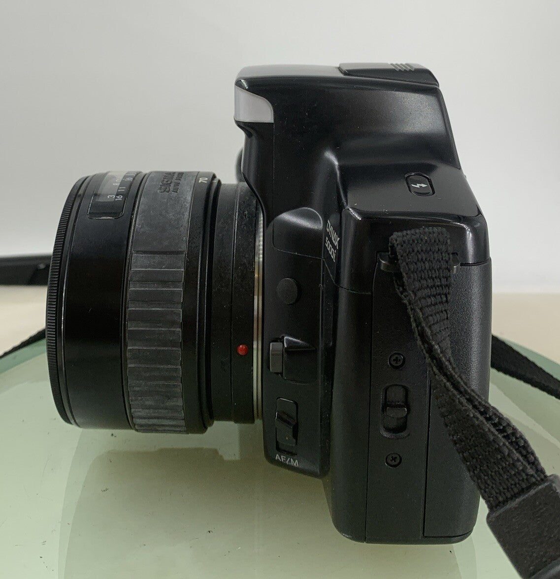 Minolta Dynax 5000i + 35-70mm BLACK FILM CAMERA POINT AND SHOOT TESTED - 6503