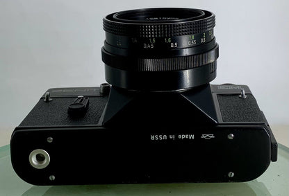 Vintage USSR "ZENIT-EM" SLR Camera + Jena DDR T 2.8/50 Lens + Tested - 3318