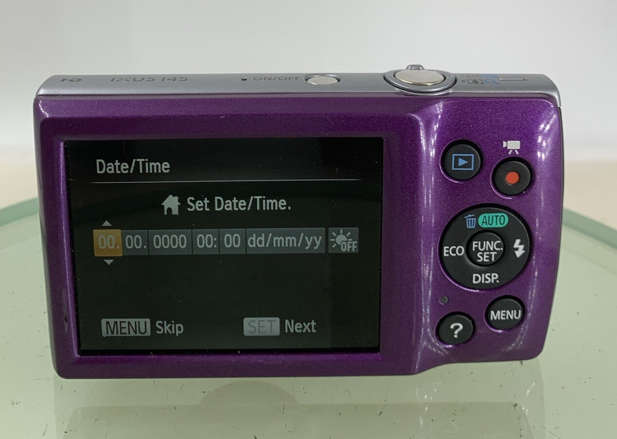 Canon IXUS 145 Digital Camera PURPLE + CHARGER + WIRE + 2GB CARD TESTED - 6585