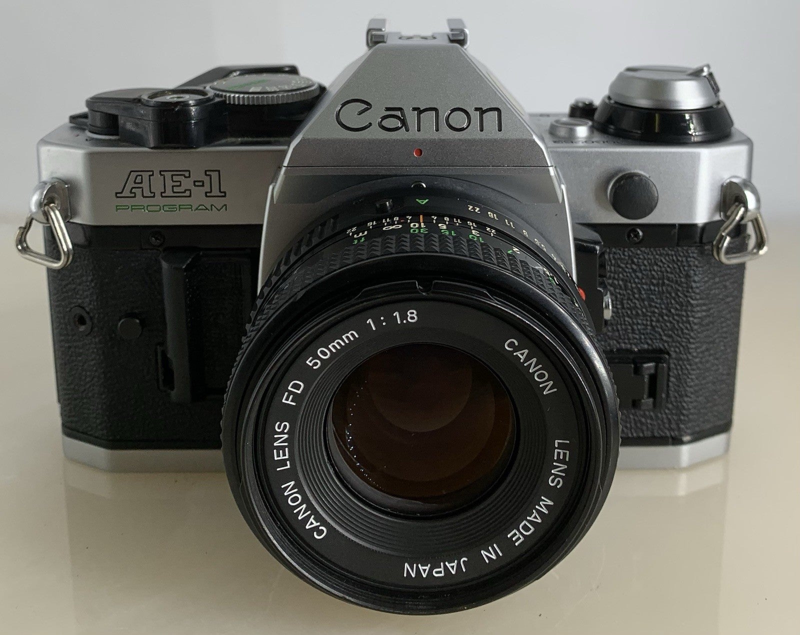 Canon AE-1 Program 35mm SLR Film Manual Camera + Canon 50mm F/1.8 FD Lens #2141