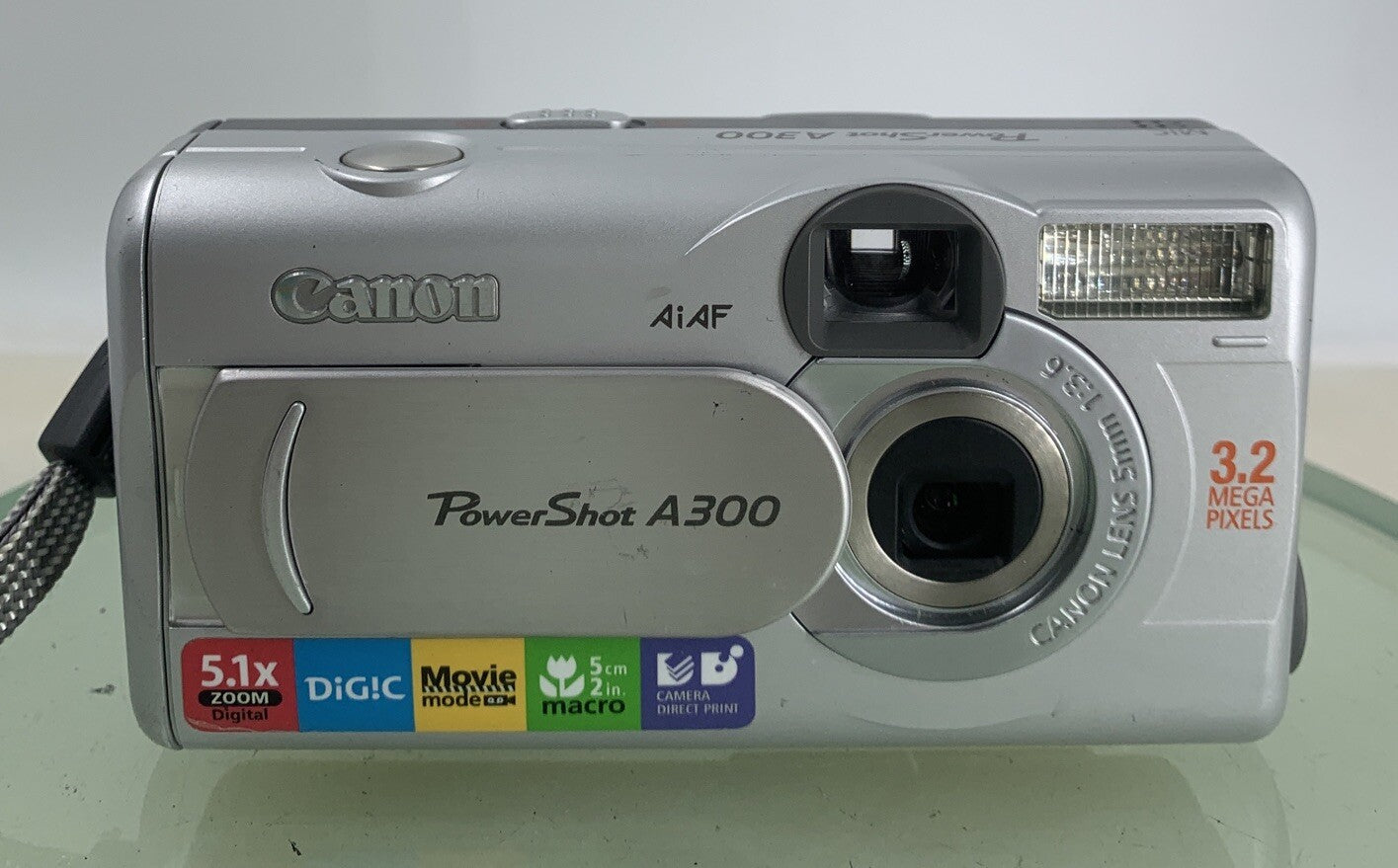 CANON POWERSHOT A300 SILVER DIGITAL CAMERA NO CHARGER NO CARD TESTED - 3041