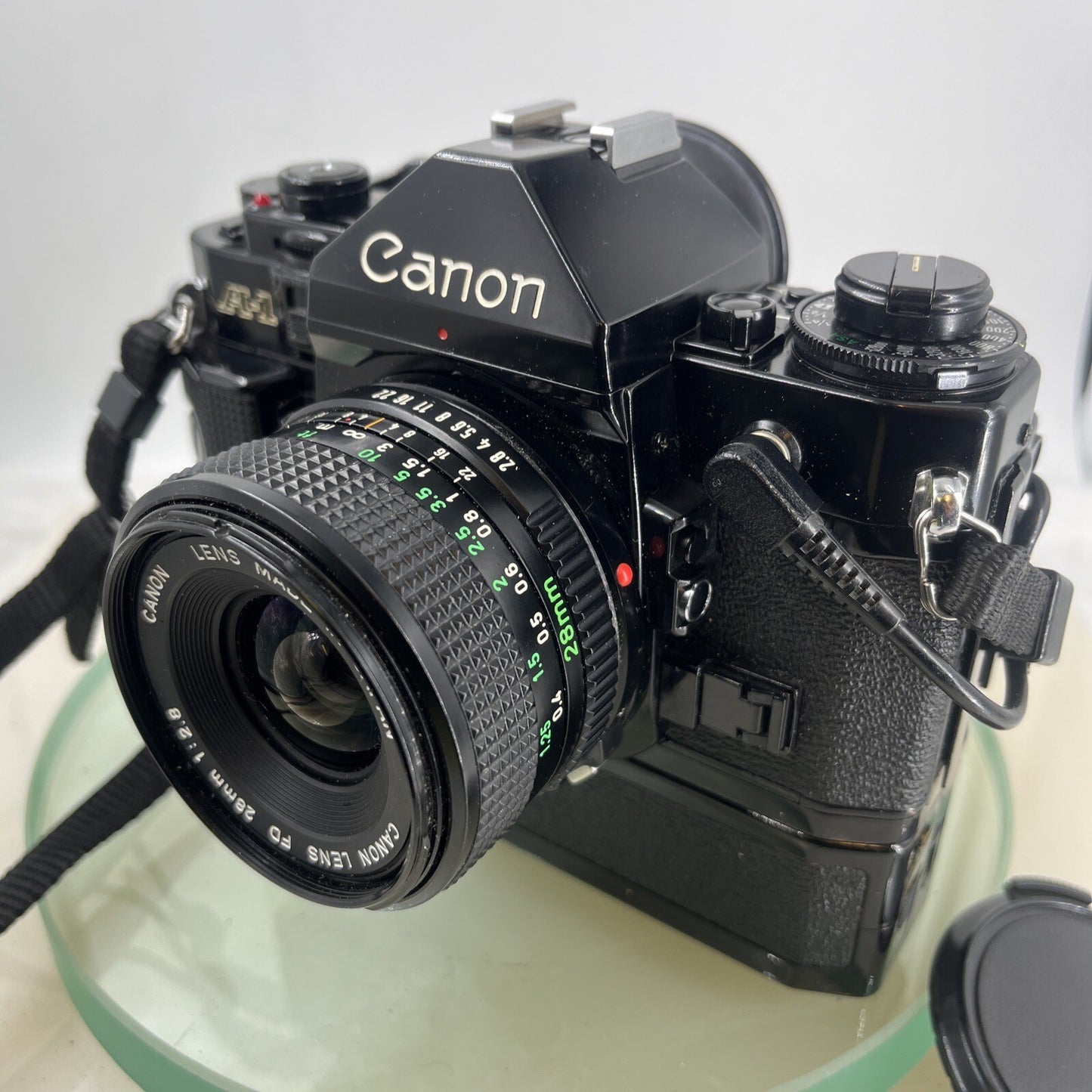 Canon A-1 35mm SLR Camera Body+ FD 50mm f/2.8 + POWER WINDER FULLY WORKING #8772