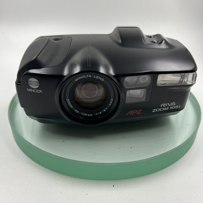 Minolta Riva Zoom 105i 35mm Zoom Film Camera with case, VGC# TEDTES # 8792