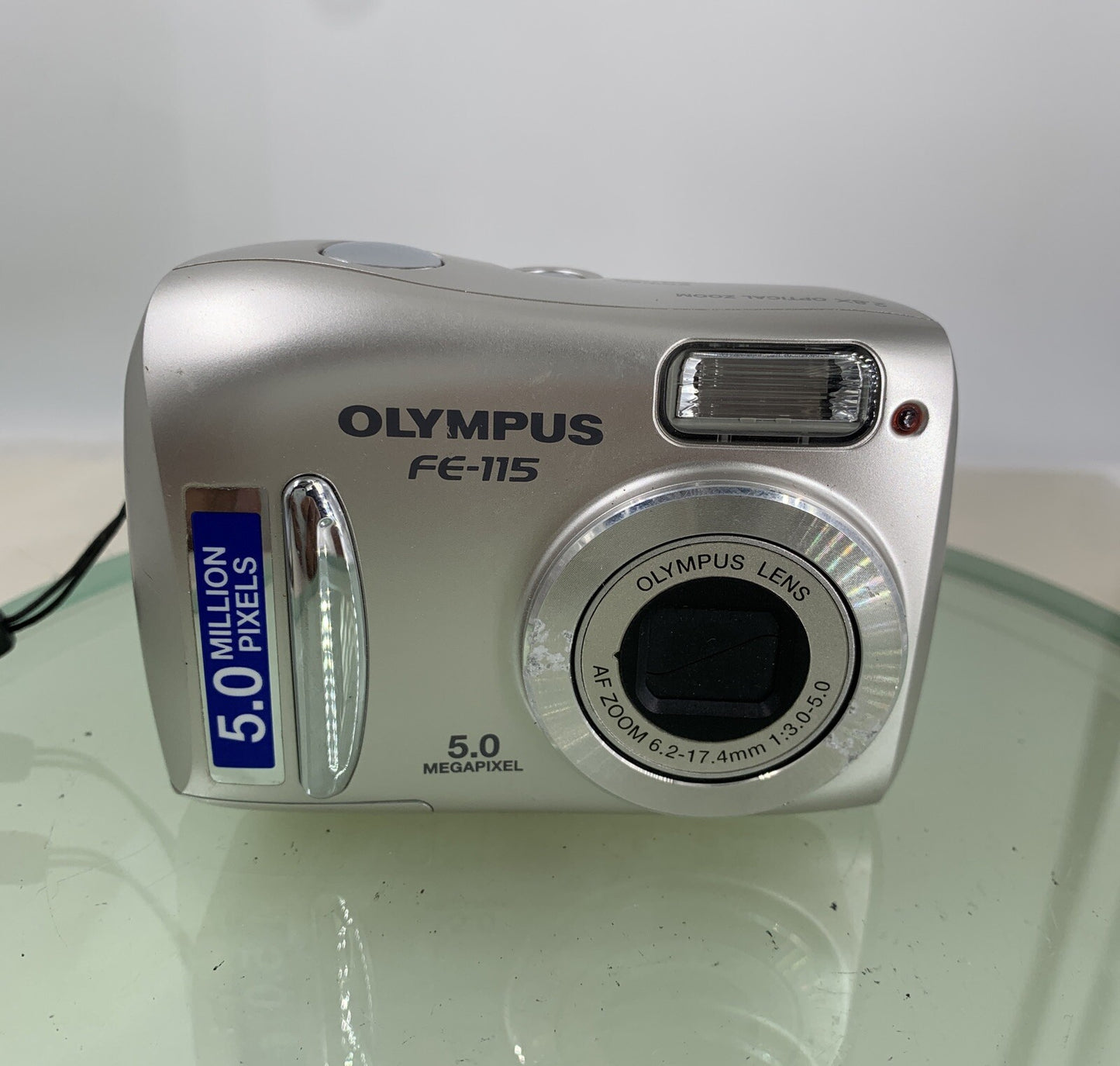 Olympus Digital Camera FE-115 5.0MP Silver GOOD CONDITION - Tested - 7821