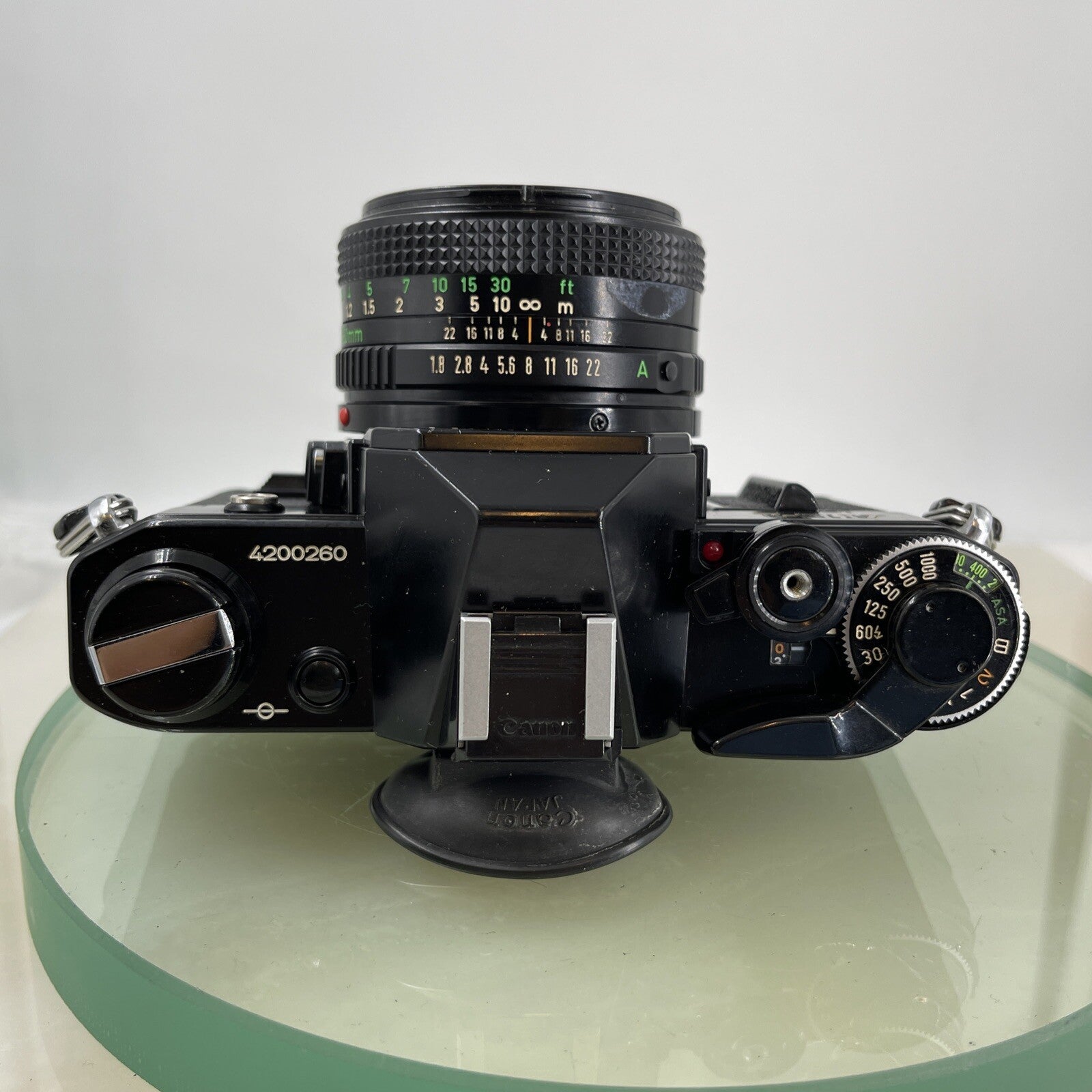 Canon AE-1  Black 35mm SLR Film Manual Camera + Canon 50mm Lens 1.8 TESTED #6126