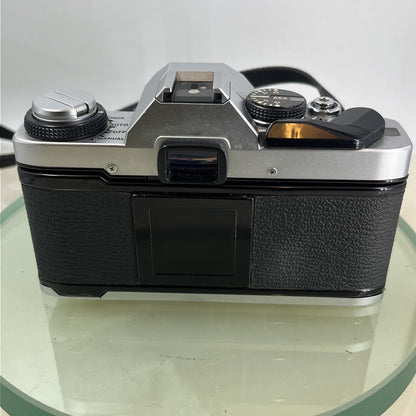 olympus Om20 35mm slr film camera With Miranda 28mm 1:2.8  Lens TESTED .#9116