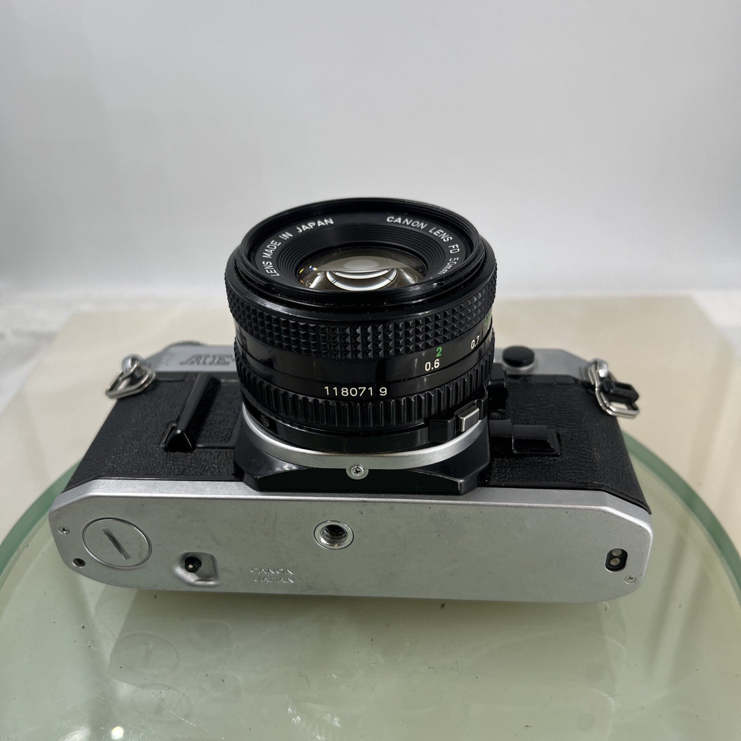 Canon AE-1  35mm SLR Film Manual Camera + Canon 50mm F/1.8 FD Lens Like A-1 #7485
