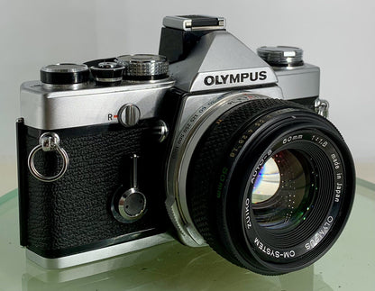 Olympus OM-1N MD 35mm Film SLR Manual Camera 50mm f/1.8 Zuiko Lens Fully Working0
