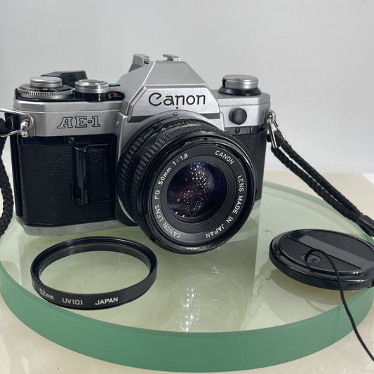 Canon AE-1  35mm SLR Film Manual Camera + Canon 50mm F/1.8 FD Lens Like A-1 #6220