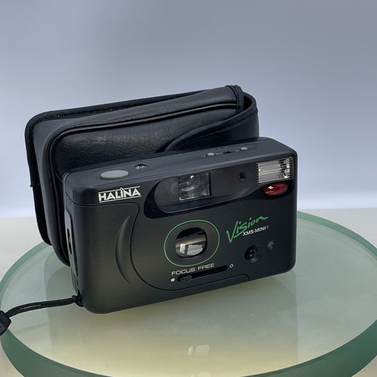 Vintage Halina Vision XMS MINI-T 35mm Camera Cased TESTED #5080