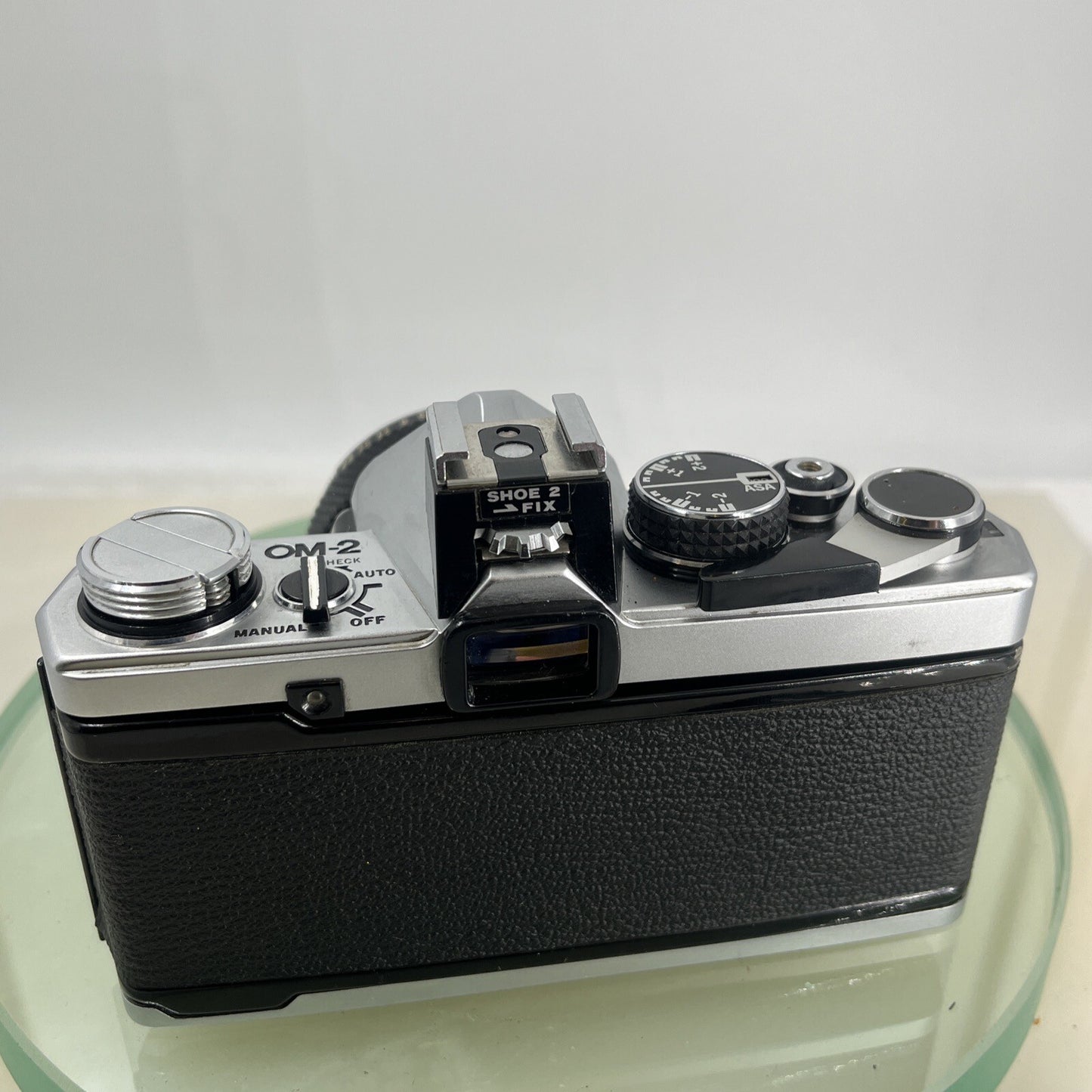 Olympus OM-2 35mm SLR camera body & Hotshoe 2 50mm 1:3.5 Silver Nose TESTED #8856
