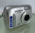 OLYMPUS X-715 5.0MP COMPACT DIGITAL CAMERA SILVER NOCARD NO CHARGER TESTED - 440