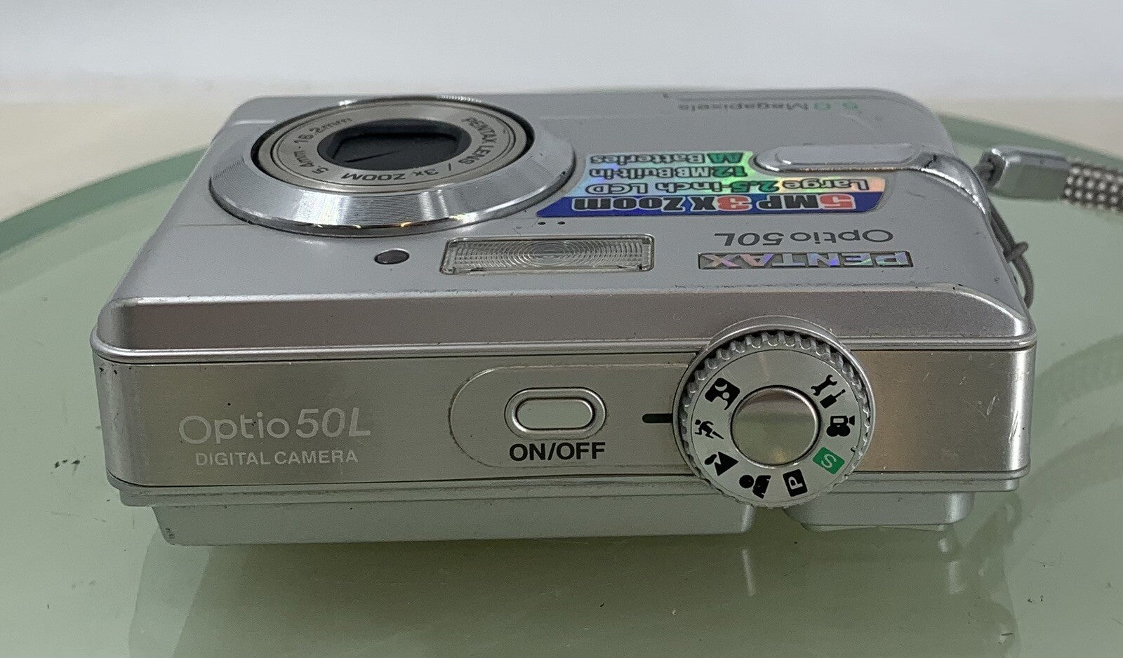 Pentax Optio 50L 5.0MP Compact Digital Camera + WIRE SILVER TESTED - 8736
