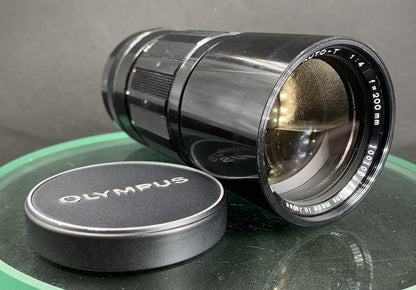 {SERVICED} OLYMPUS f/200mm 1:4 AUTO-T E.ZUIKO With Cap & Case#1540