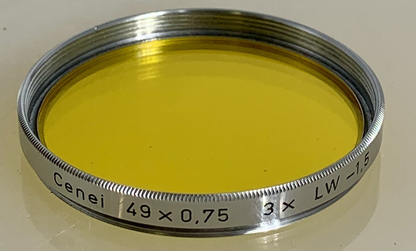 Cenei 49 x 0.75 3x LW -1.5 (Color Yellow) 49mm + Leather Case - 1081