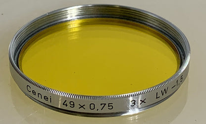 Cenei 49 x 0.75 3x LW -1.5 (Color Yellow) 49mm + Leather Case - 1081