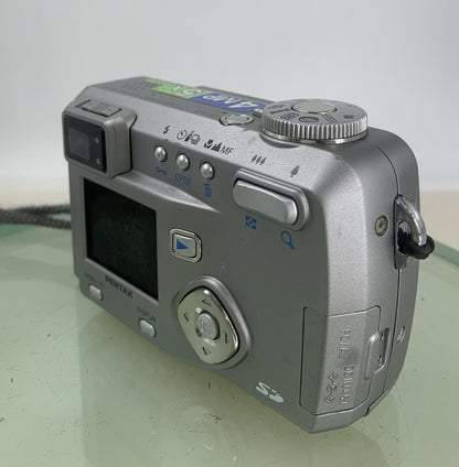 Pentax Optio 450 Digital Camera. 4.0MP, 5 x Zoom SILVER NO CARD TESTED - 4316
