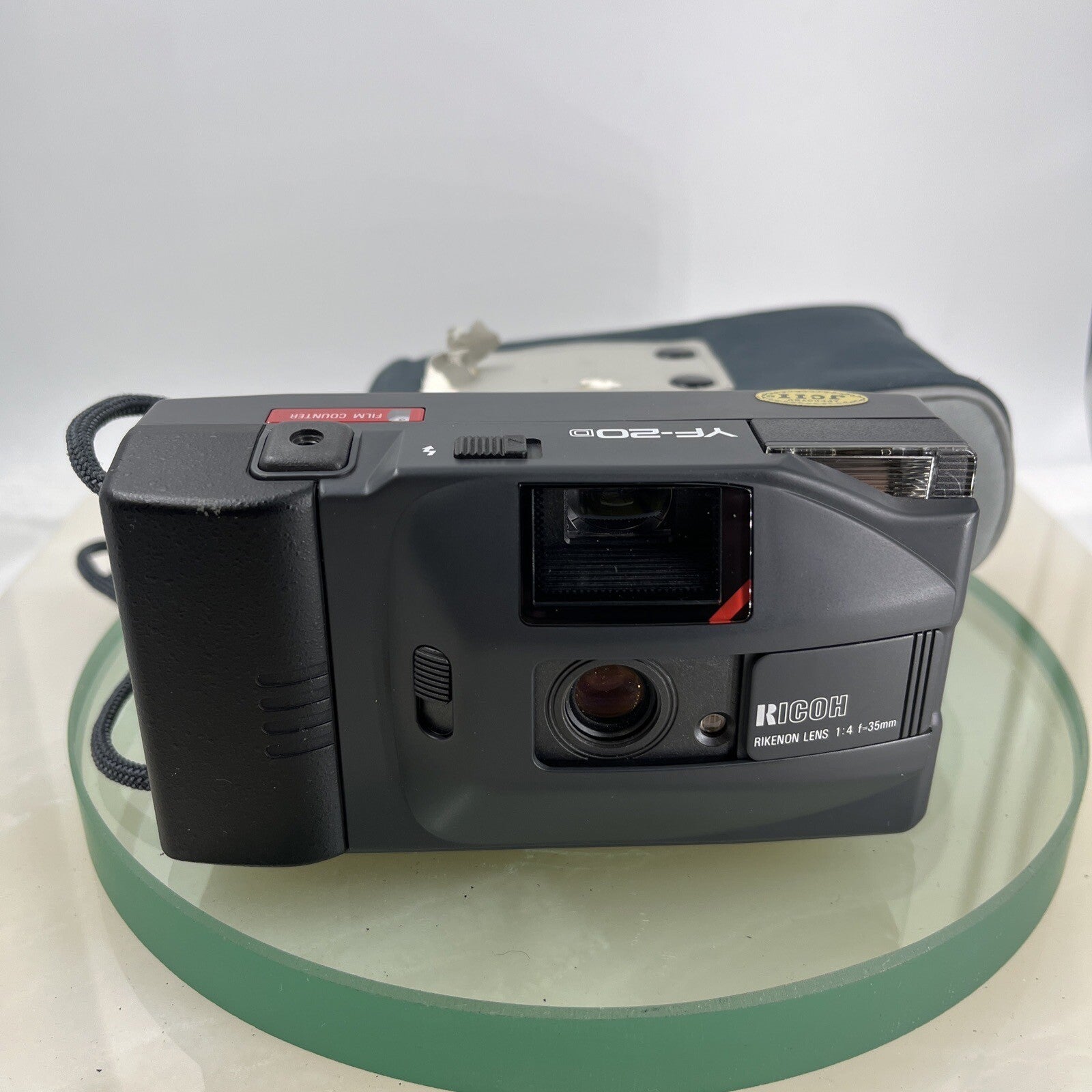 RICOH YF-20D 35MM FILM CAMERA, RIKENON 1:4 F=35mm LENS + CASE, TESTED  #4201