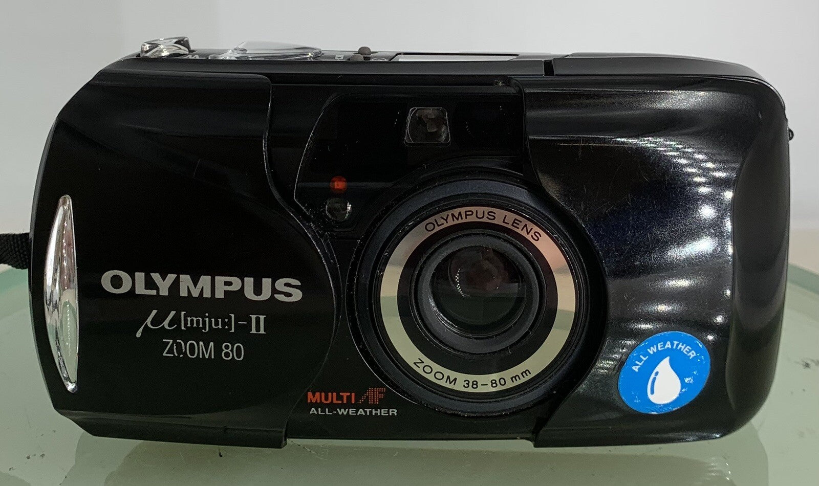 Olympus mju ii Zoom 80 35mm Ultra Compact Camera Black All Weather  Working +TIN1