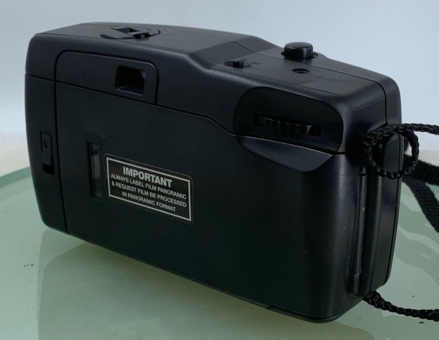 Panorama Wide Pic 35mm Film Point and Shoot Camera BLACK + COVER - TESTED - 8823