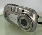 Praktica DCZ 4.4 DIGITAL CAMERA 4.0 MP SILVER DISPLAY GLASS BROKEN TESTED - 4492