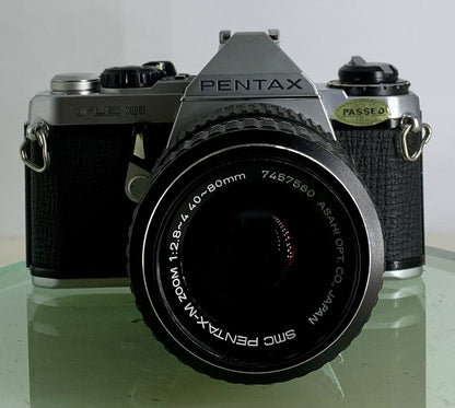 Pentax ME Super 35mm SLR Film Camera + Pentax-M 40-80mm f2.8 LENS - TESTED - 3821