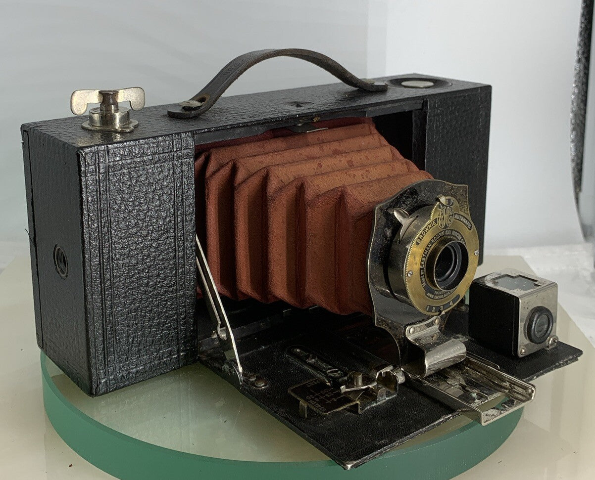 Vintage Kodak Eastman Folding Pocket Brownie Camera No 2 A RARE - CLEAN, SHUTTER0