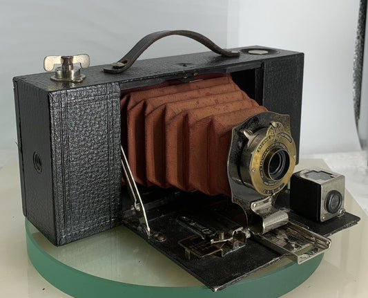 Vintage Kodak Eastman Folding Pocket Brownie Camera No 2 A RARE - CLEAN, SHUTTER0