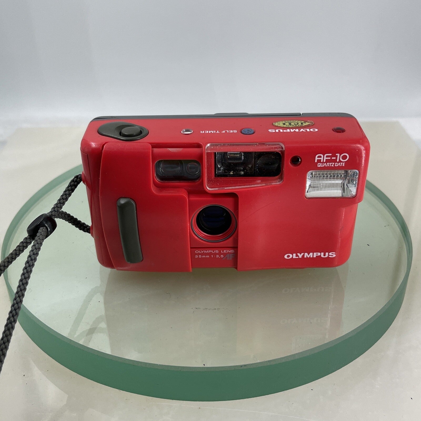 OLYMPUS AF-10 LIMITED EDITION RED QUARTZDATE 35mm FILM CAMERA TESTED  #4781