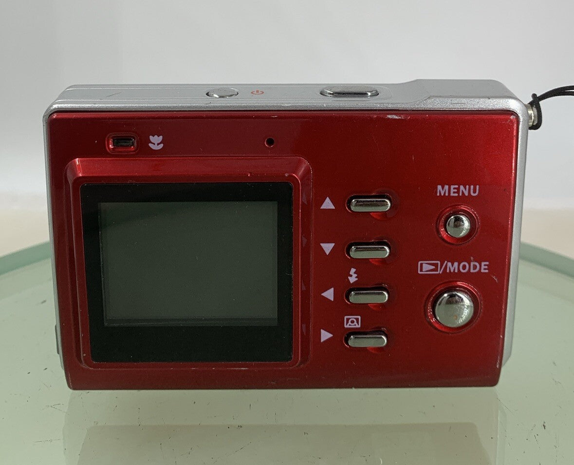 Vivitar Vivicam 3188 3.1MP RED COMPACT DIGITAL CAMERA NO CHARGER TESTED - 2575
