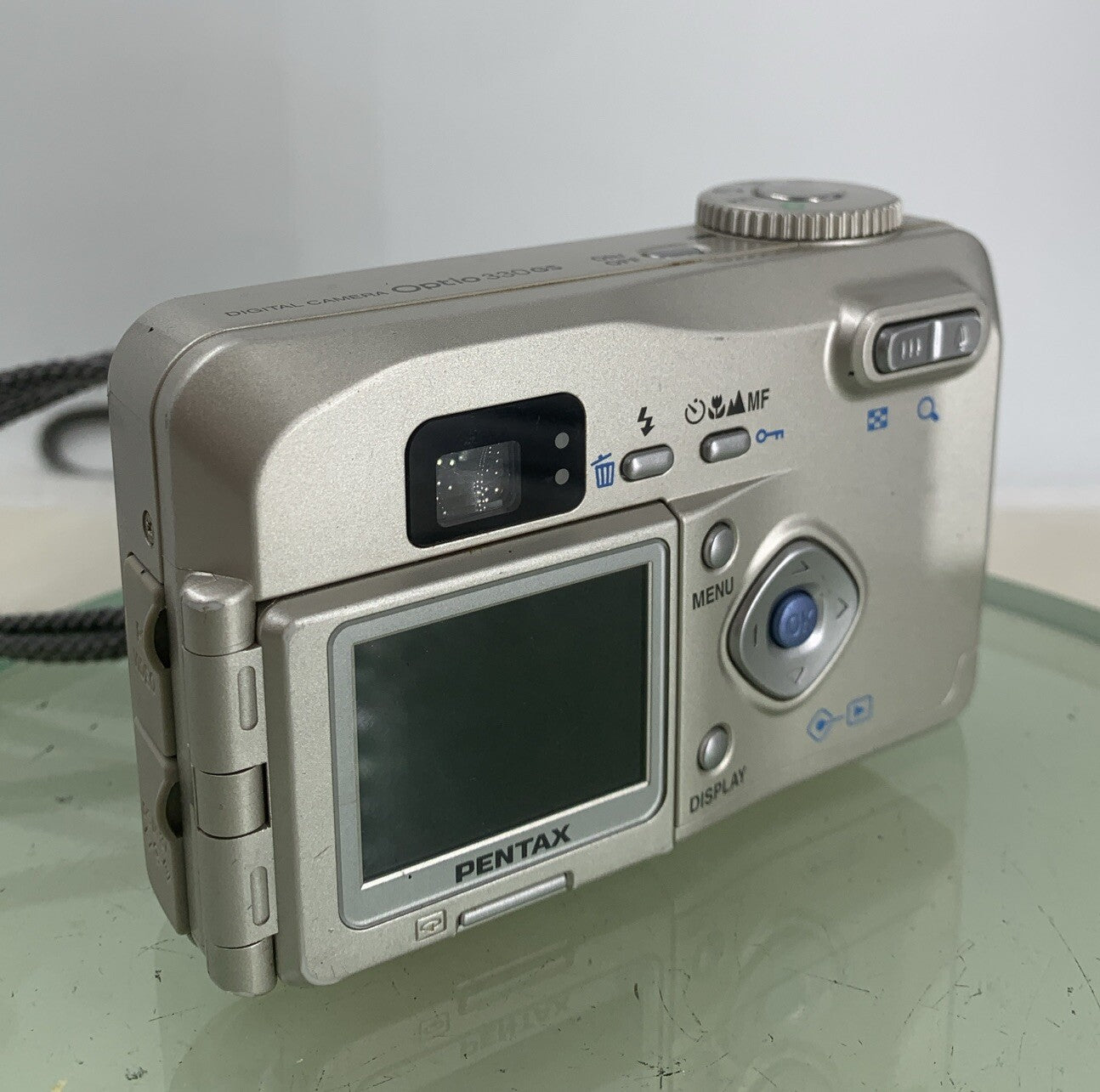 Pentax Optio 330GS Retro Digital Camera 3.2 MP SILVER WITH COVER TESTED - 4154