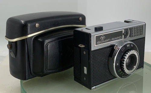 AGFA Isomat-Rapid BLACK VINATGE CAMERA WITH COVER -TESTED - 2390