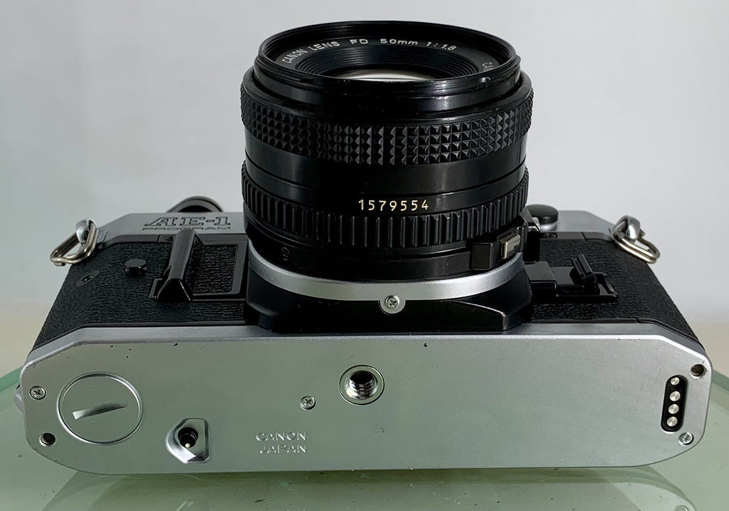 Canon AE-1 Program 35mm SLR Film Manual Camera + Canon 50mm F/1.8 FD Lens +# 2009