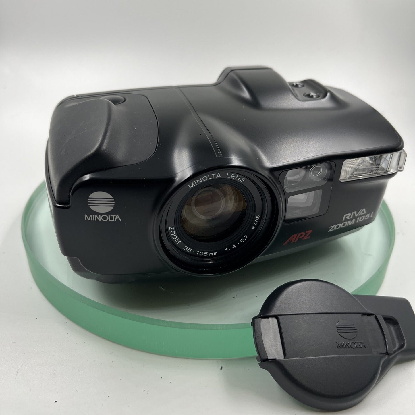 Minolta Riva Zoom 105i 35mm Zoom Film Camera with case, VGC# TEDTES # 8791