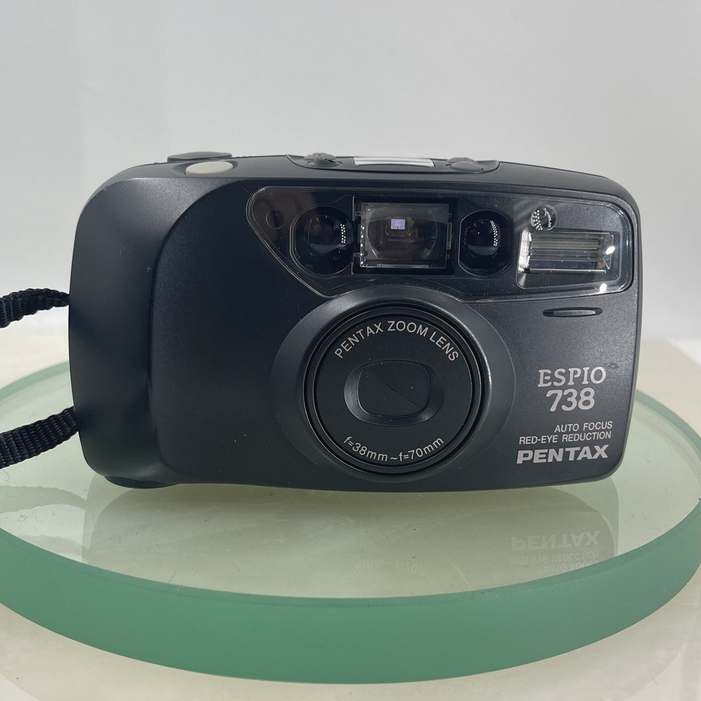 Pentax Espio 738 35mm Film Point and Shoot Camera Black Tested #6911