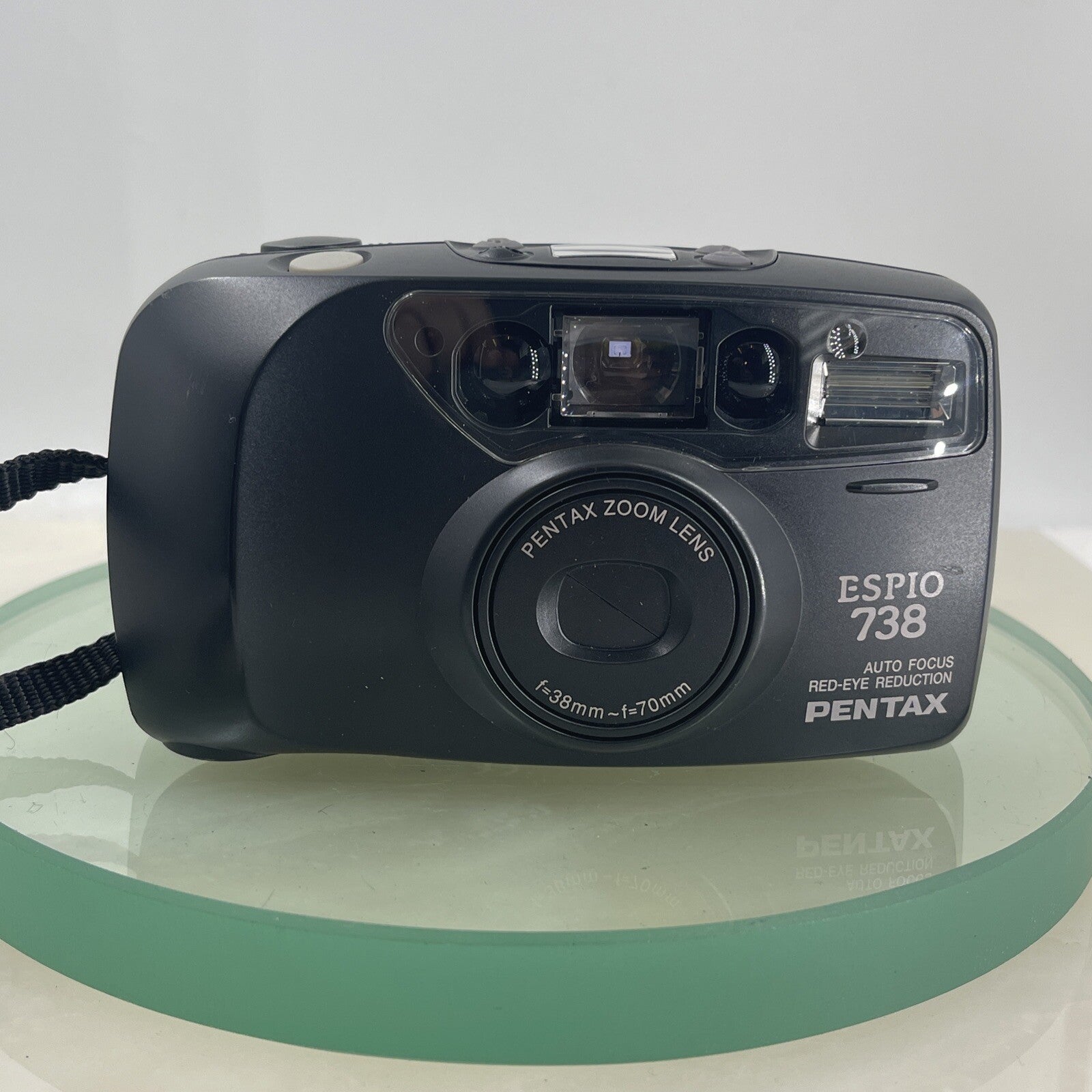 Pentax Espio 738 35mm Film Point and Shoot Camera Black Tested #6911