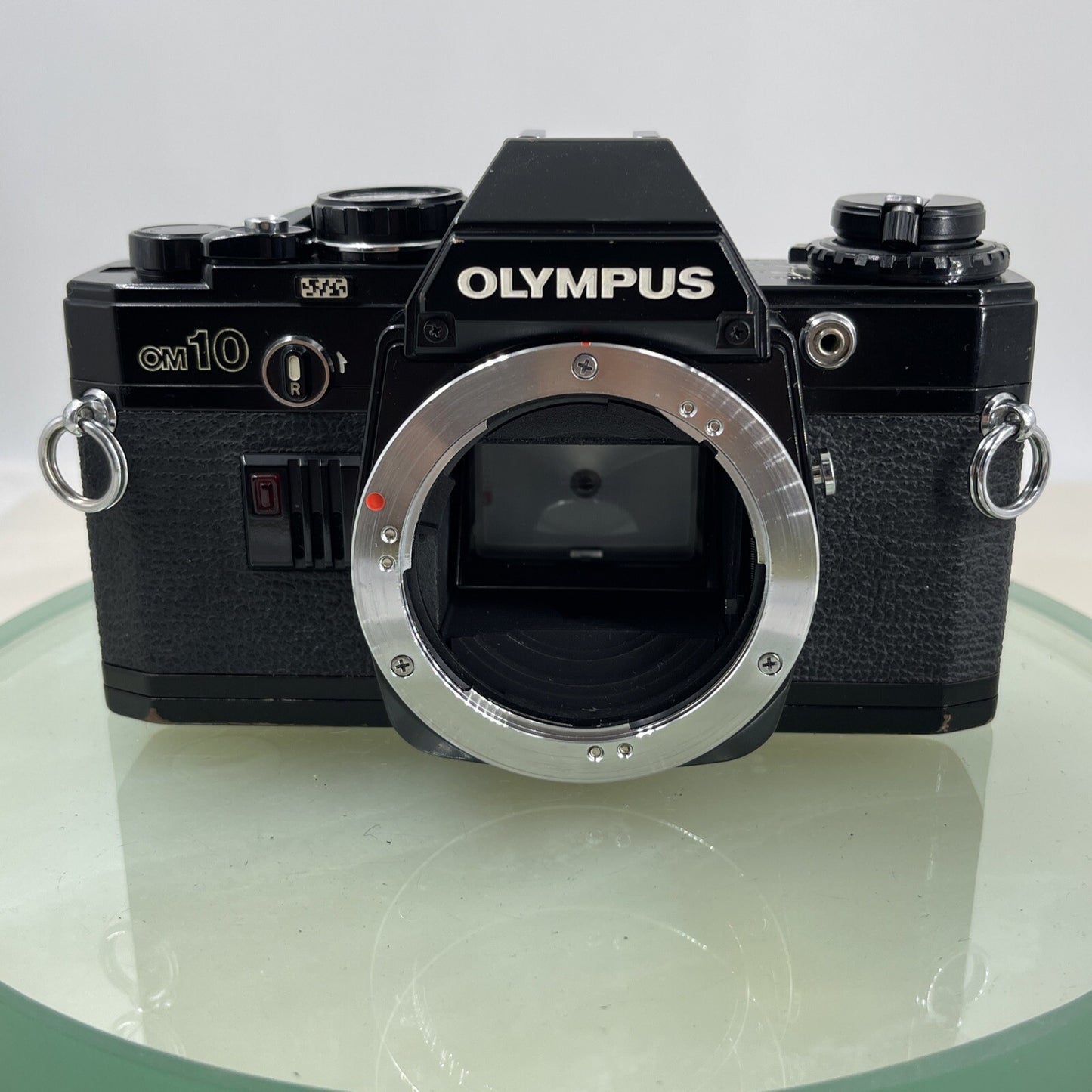 SERVICED OLYMPUS OM-10 BLACK + OLYMPUS OM 28MM F2.8 LENS 35MM SLR CAMERA #9172