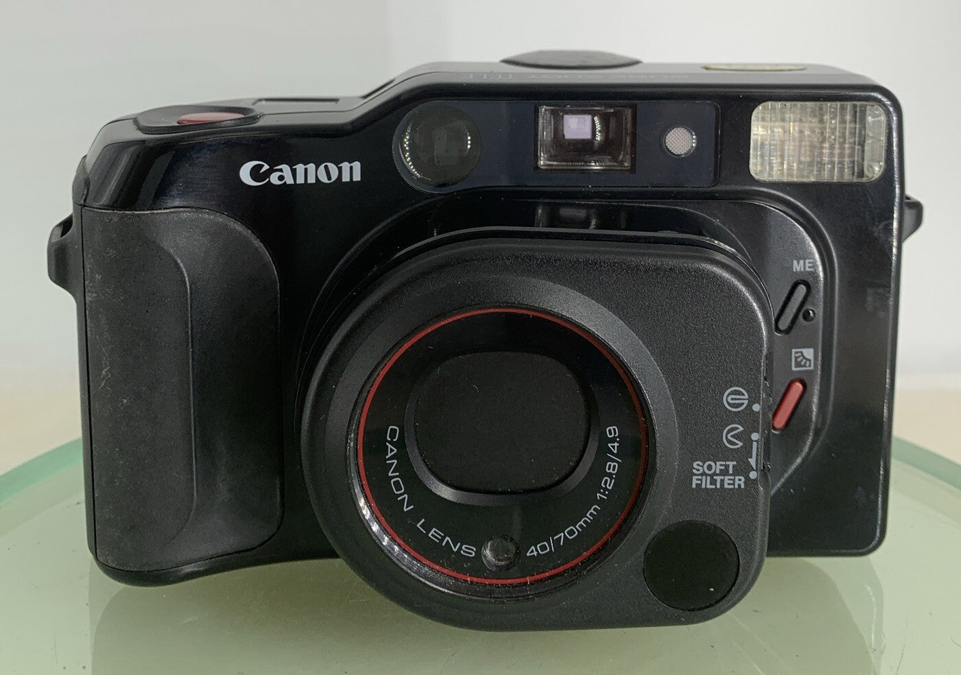 Canon Sure Shot Multi Tele 35mm Film Camera Black NO BATTERY - TESTED - 5671