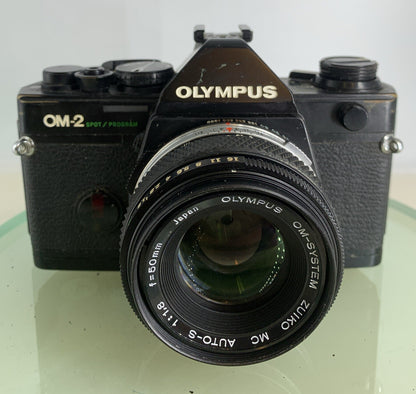 Olympus OM-2 Spot / Program SLR Camera + Olympus Zuiko  50mm f1.8 TESTED  #1951