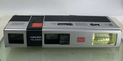 Vintage Halina Telewide Camera With Case Flash & MOTOR WORKING - TESTED - 5121