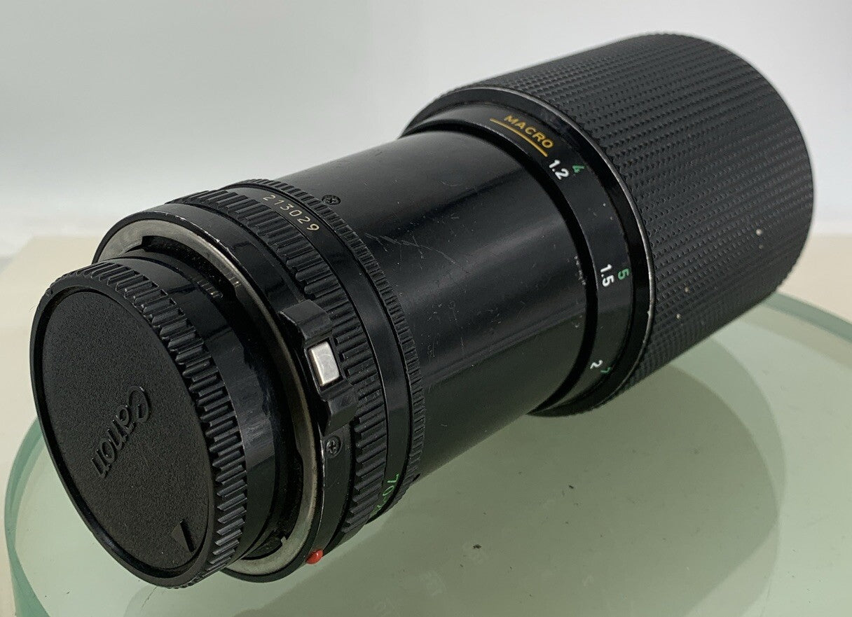 Canon MACRO ZOM LENS FD 70-210mm 1:4 4 OVP BLACK GOOD CONDITION TESTED - 7275