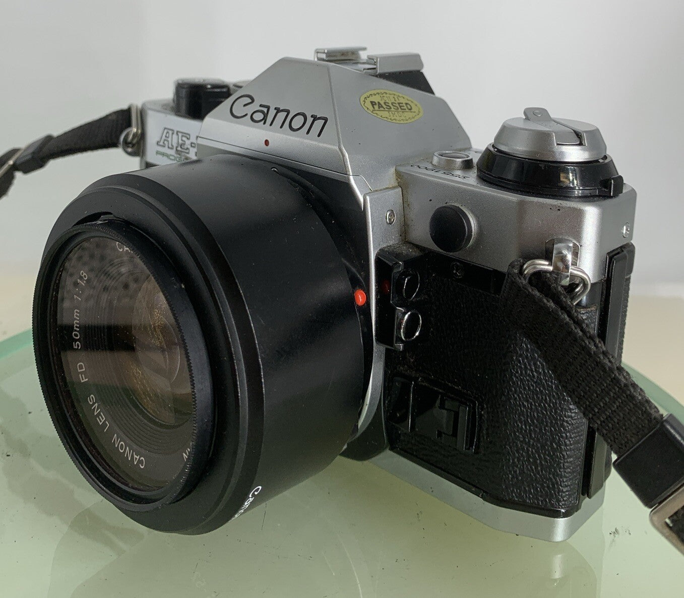 Canon AE-1 Program 35mm SLR Film Manual Camera + Canon 50mm F/1.8 FD Lens +# 1332