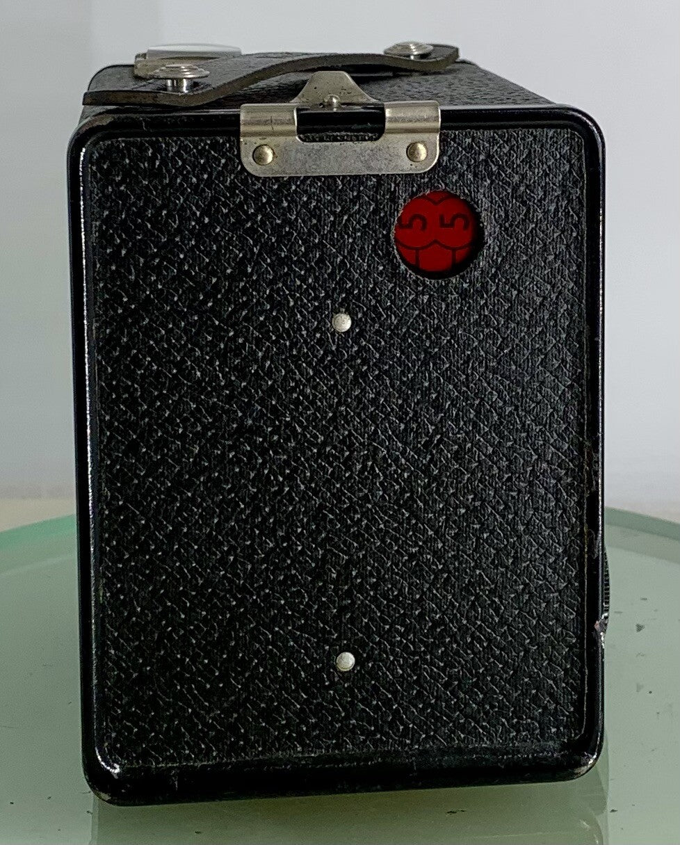 VINTAGE - KODAK - BROWNIE FLASH 2  BOX CAMERA-1950s-MADE IN ENGLAND+CASE#3493